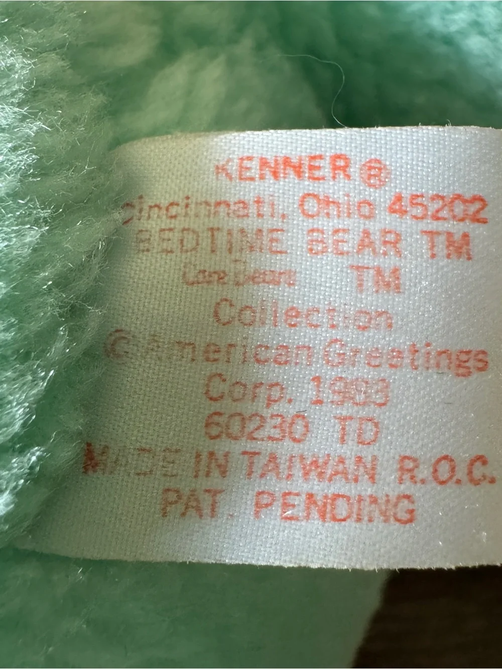 Vintage Care Bears Bedtime Bear Plush 1983 Kenner Taiwan 13.5” Collectible